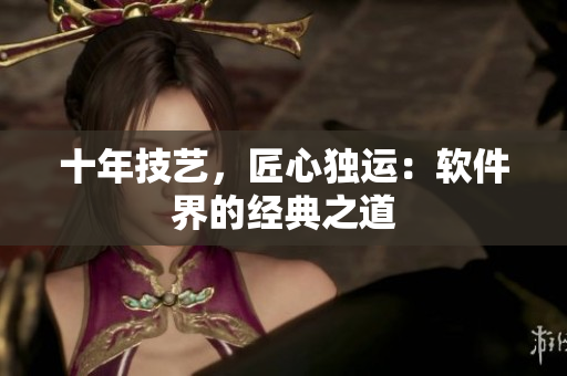 十年技艺，匠心独运：软件界的经典之道