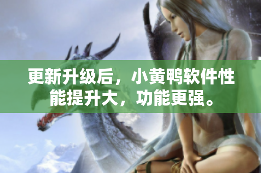 更新升级后，小黄鸭软件性能提升大，功能更强。
