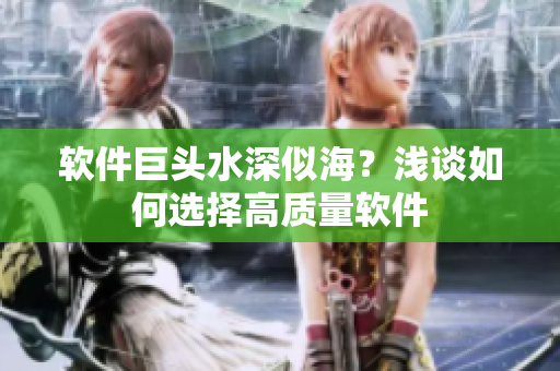 软件巨头水深似海？浅谈如何选择高质量软件