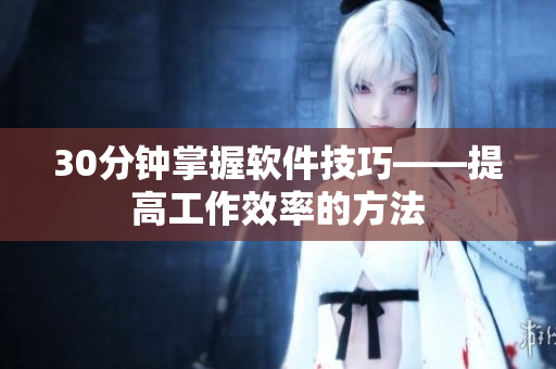 30分钟掌握软件技巧——提高工作效率的方法