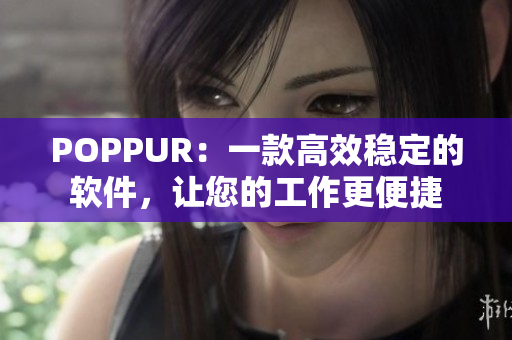 POPPUR：一款高效稳定的软件，让您的工作更便捷