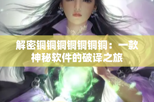 解密铜铜铜铜铜铜铜：一款神秘软件的破译之旅