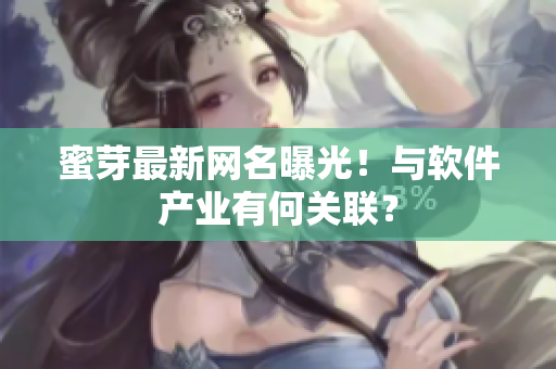 蜜芽最新网名曝光！与软件产业有何关联？