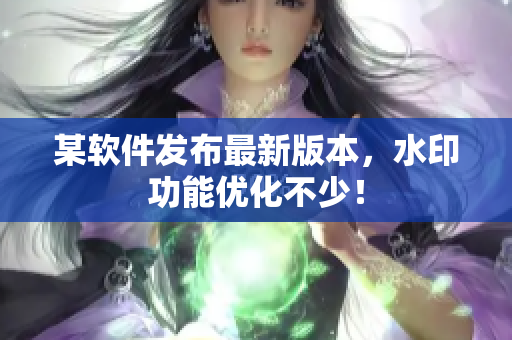 某软件发布最新版本，水印功能优化不少！