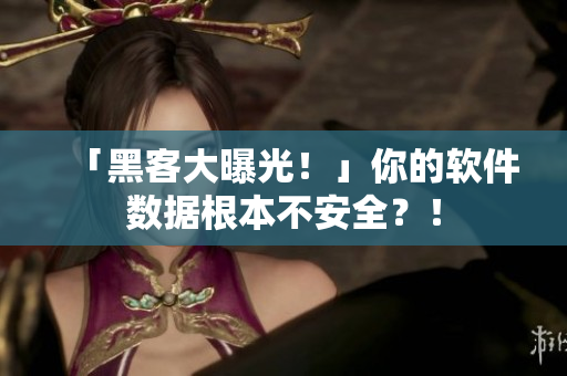 「黑客大曝光！」你的软件数据根本不安全？！