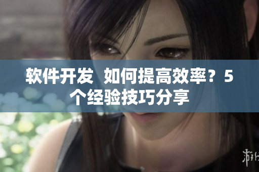 软件开发  如何提高效率？5个经验技巧分享