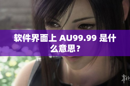 软件界面上 AU99.99 是什么意思？