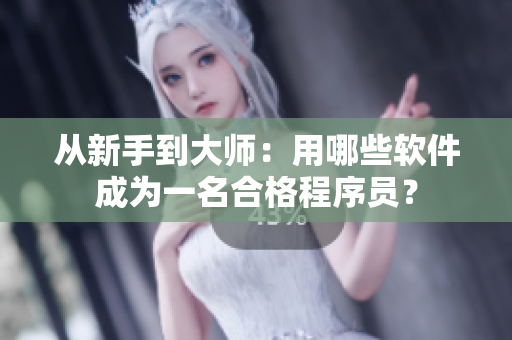 从新手到大师：用哪些软件成为一名合格程序员？