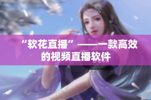 “软花直播”——一款高效的视频直播软件