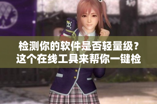 检测你的软件是否轻量级？这个在线工具来帮你一键检测